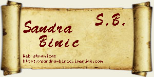 Sandra Binić vizit kartica